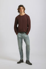 Maglia girocollo strutturata|Colore:Vinaccio