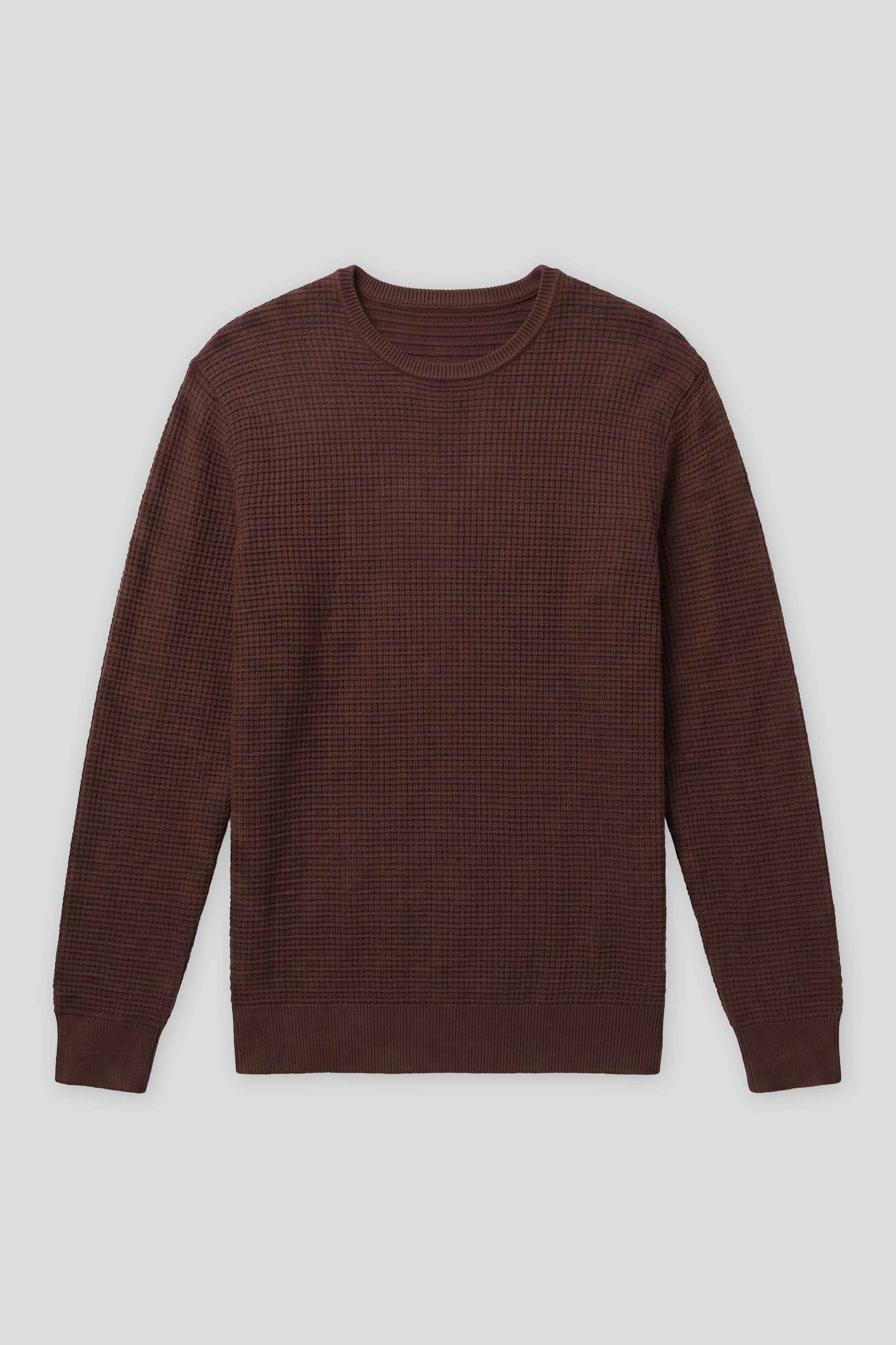 Maglia girocollo strutturata|Colore:Vinaccio