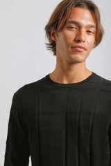 Maglia girocollo strutturata|Colore:Nero