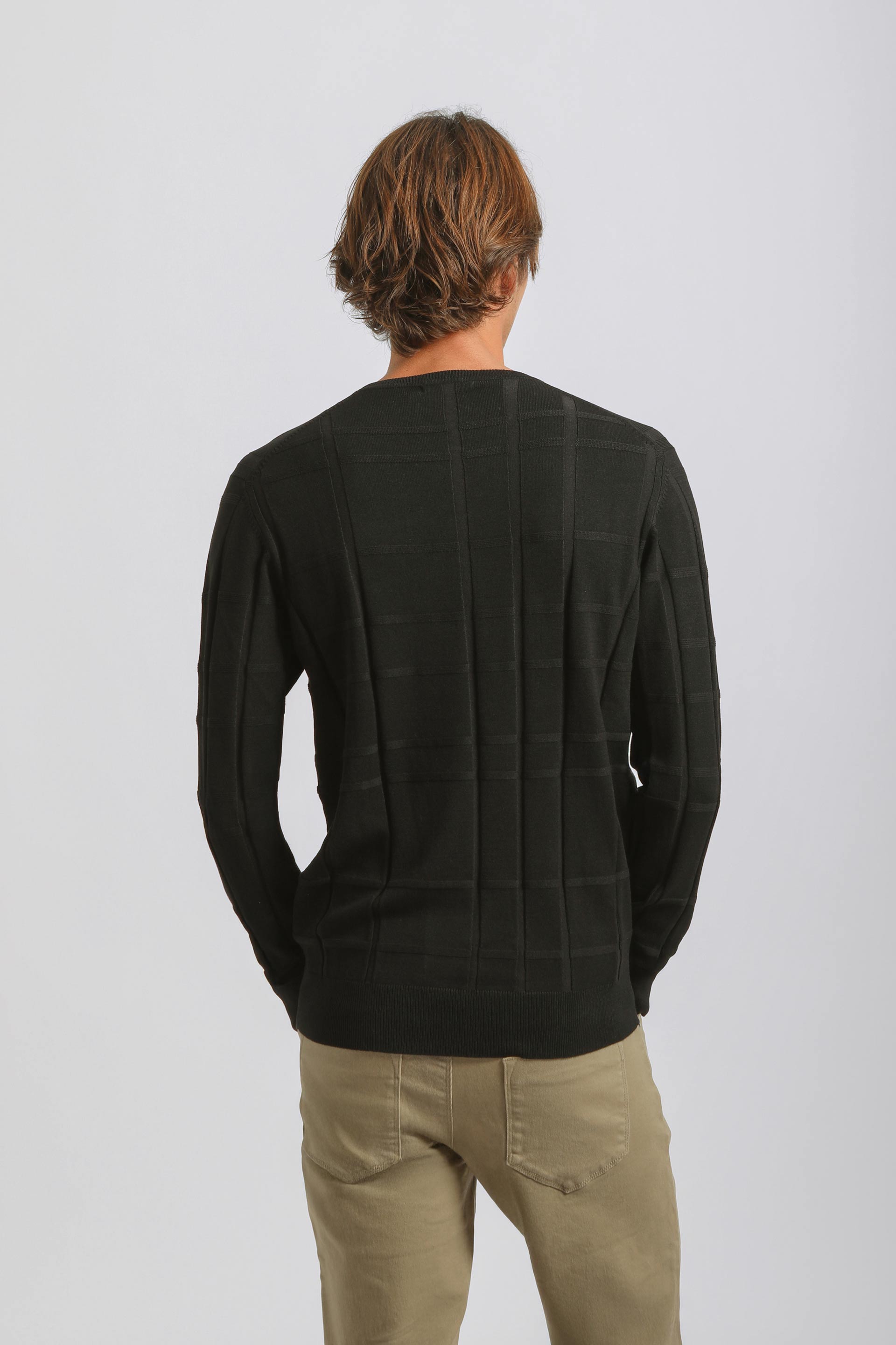 Maglia girocollo strutturata|Colore:Nero