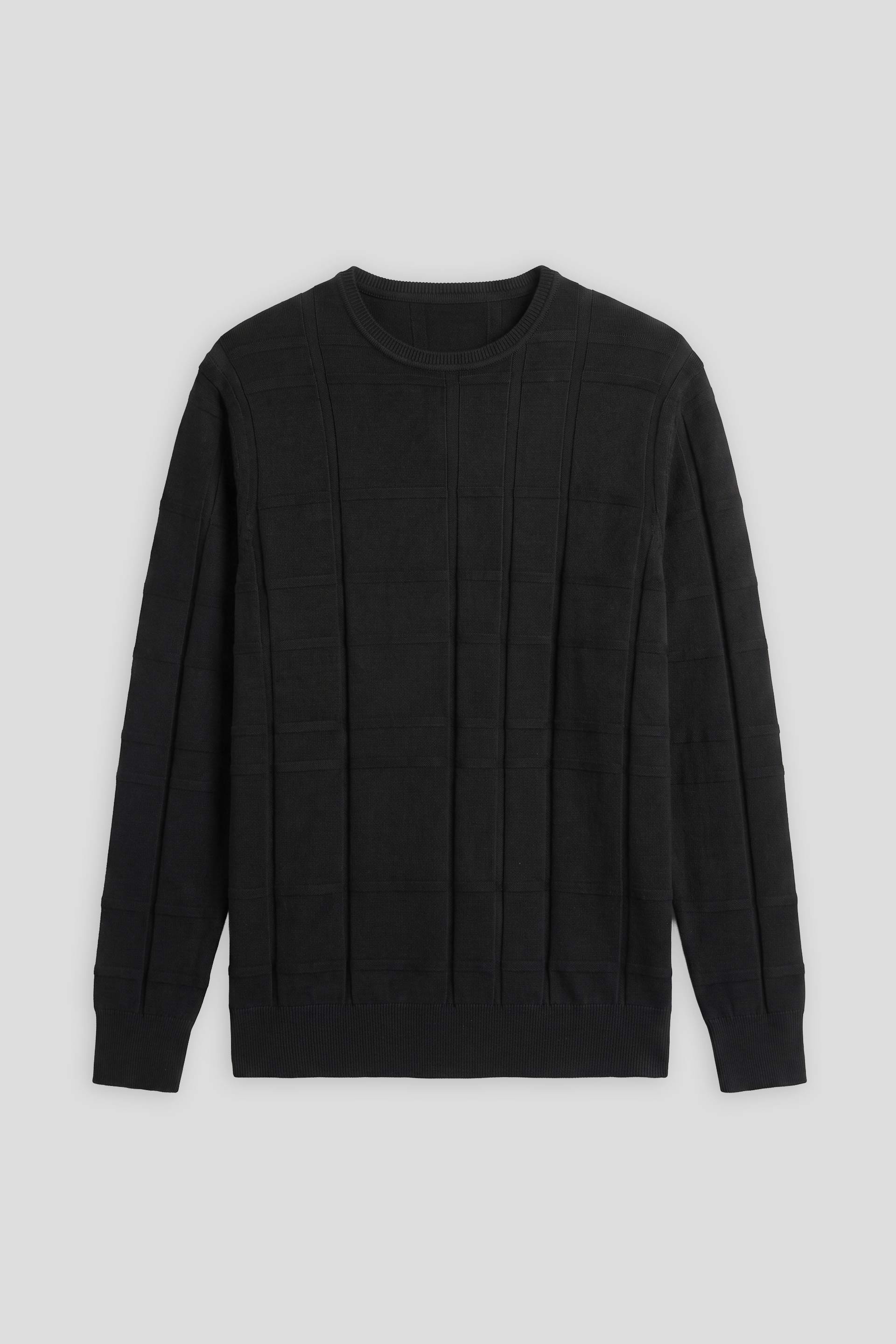 Maglia girocollo strutturata|Colore:Nero