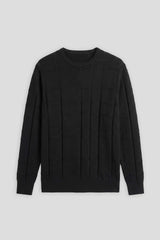 Maglia girocollo strutturata|Colore:Nero