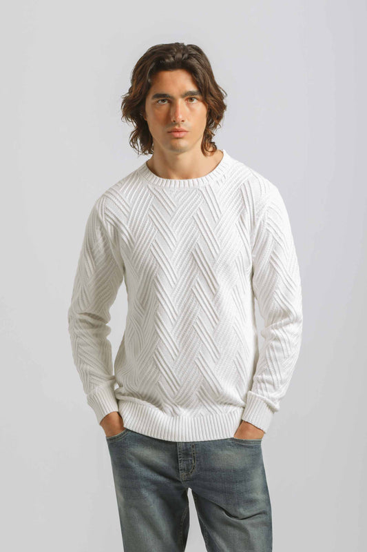 Maglia girocollo 100% cotone|Colore:Off white