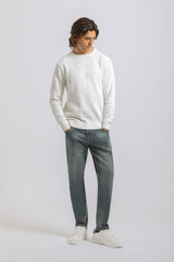 Maglia girocollo 100% cotone|Colore:Off white