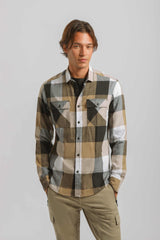 Camicia in flanella a quadri|Colore:Beige