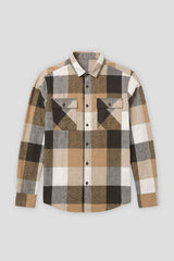 Camicia in flanella a quadri|Colore:Beige