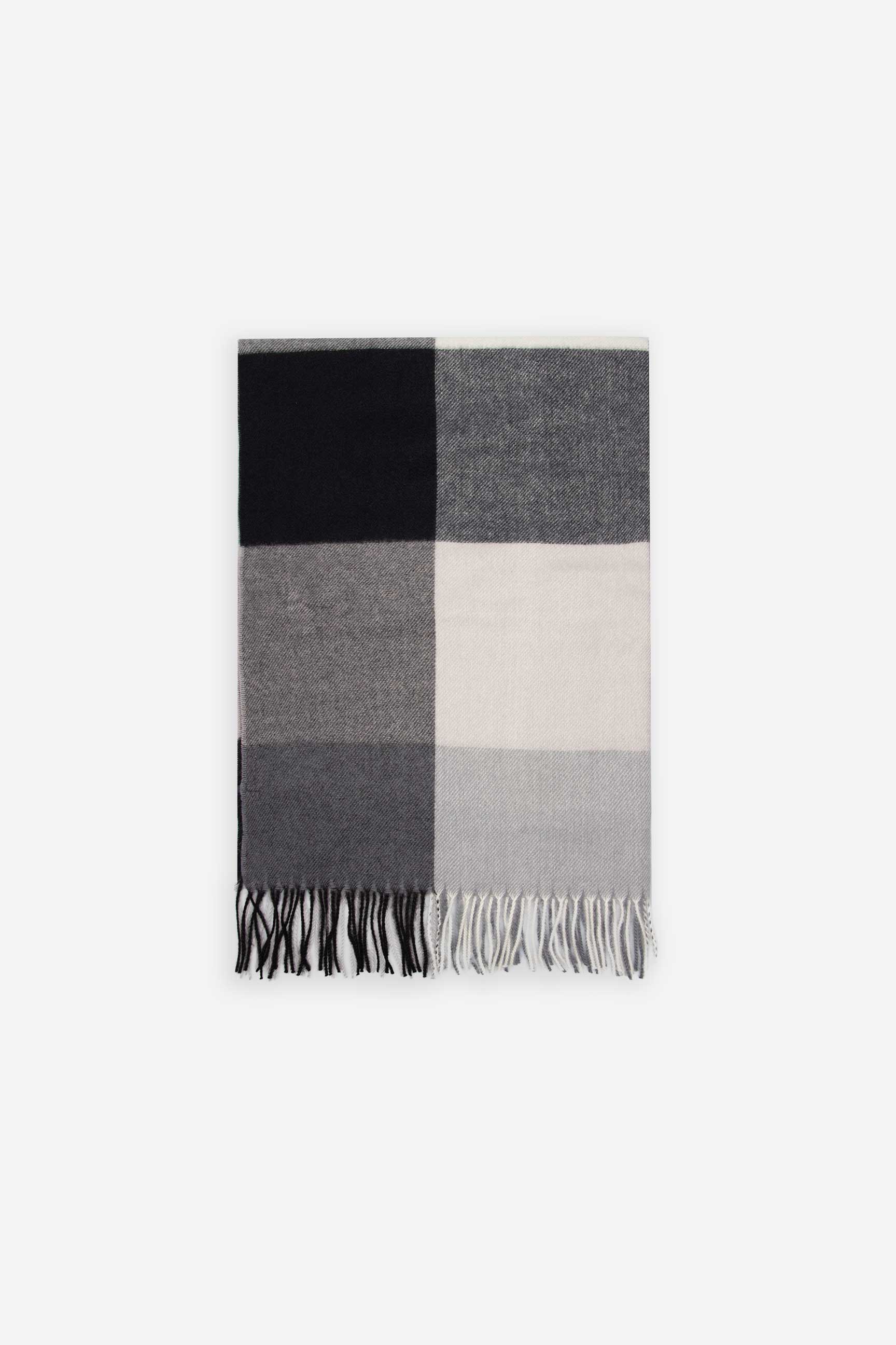 Sciarpa a quadri|Colore:Nero