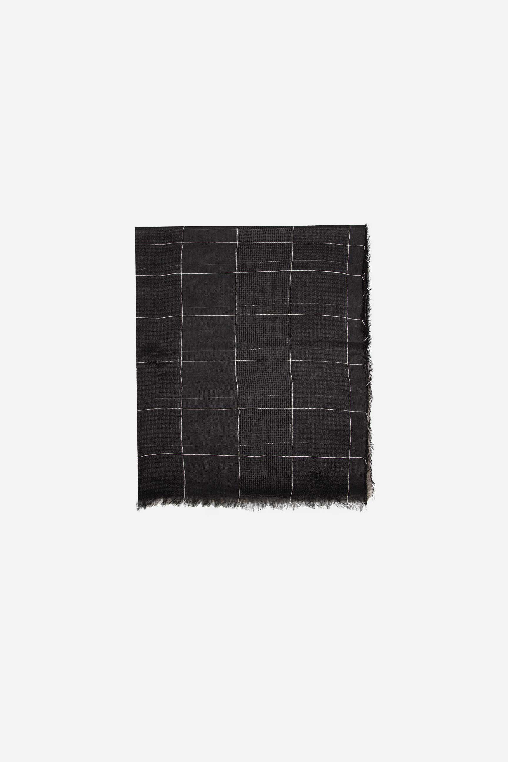 Pashmina a quadri|Colore:Nero