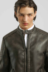 Giubbotto biker effetto pelle marmorizzato|Colore:Grigio