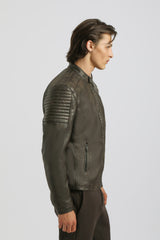 Giubbotto biker effetto pelle marmorizzato|Colore:Grigio