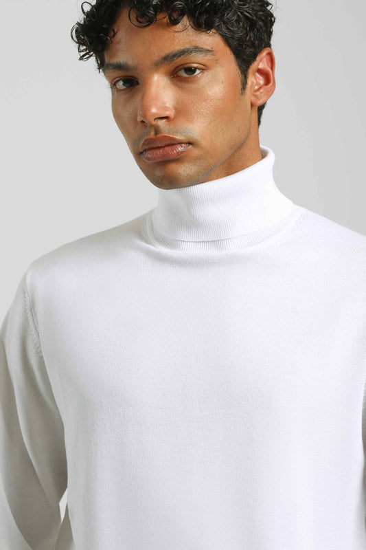 Maglia collo alto in misto viscosa|Colore:Bianco