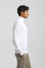 Maglia collo alto in misto viscosa|Colore:Bianco