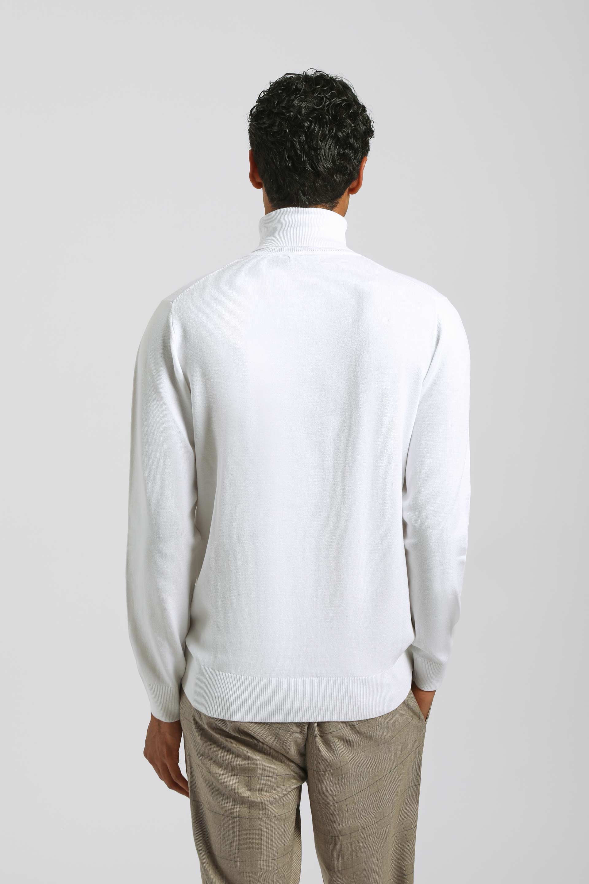Maglia collo alto in misto viscosa|Colore:Bianco