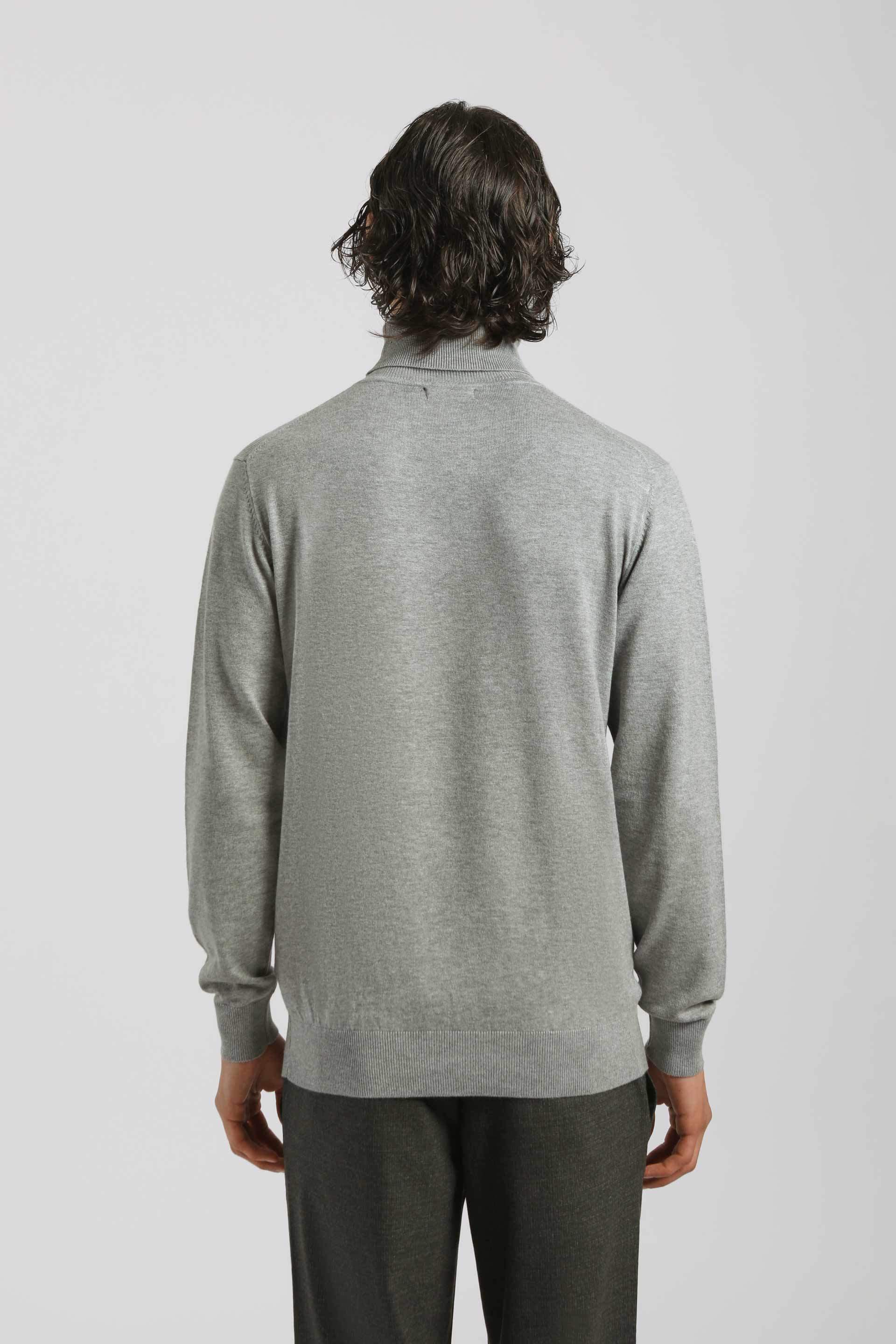 Maglia collo alto in misto viscosa|Colore:Grigio melange