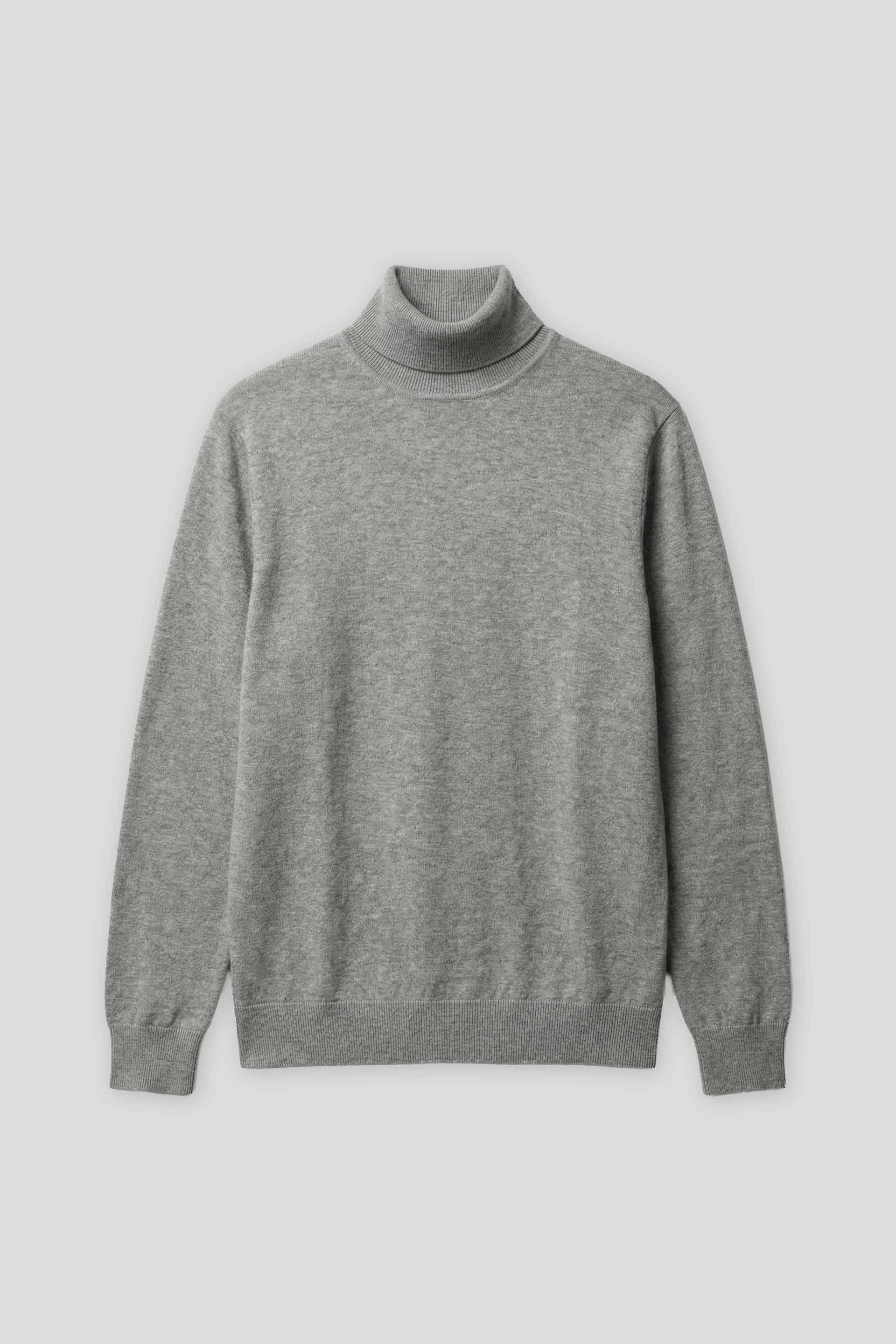 Maglia collo alto in misto viscosa|Colore:Grigio melange
