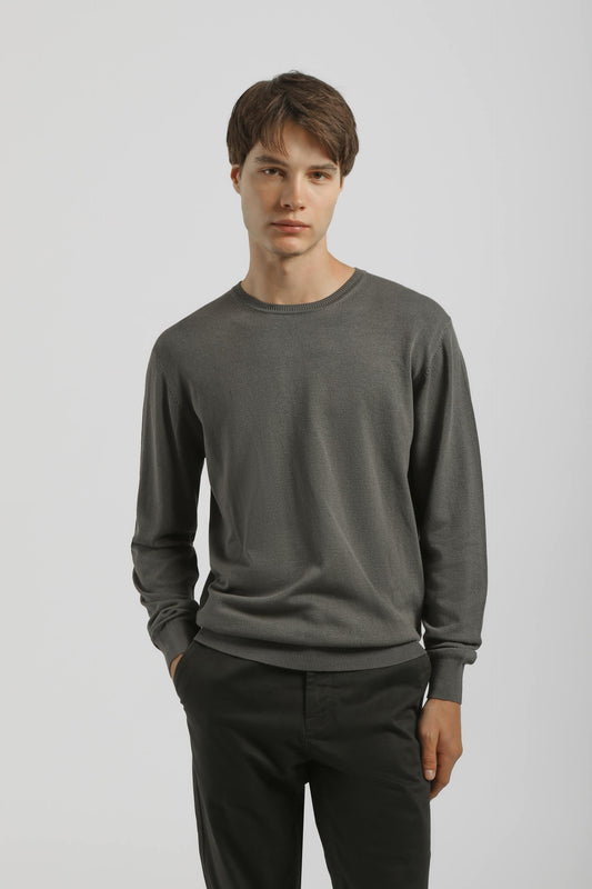 Maglia girocollo misto viscosa|Colore:Fango