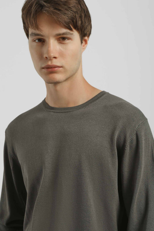 Maglia girocollo misto viscosa|Colore:Fango