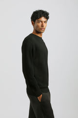 Maglia girocollo misto viscosa|Colore:Nero