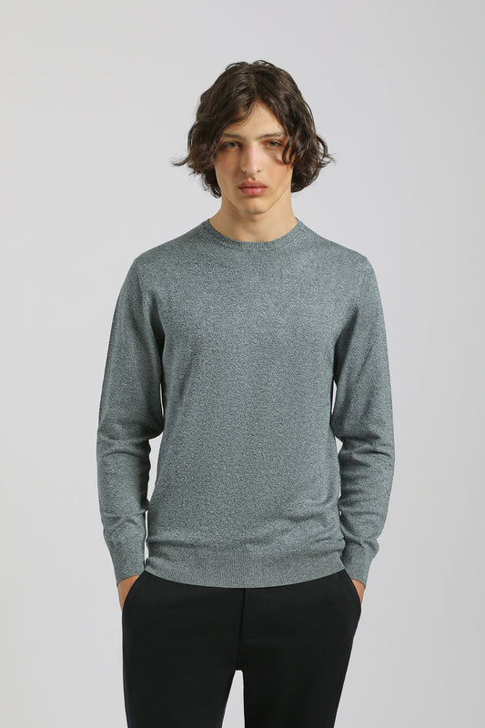 Maglia girocollo misto viscosa|Colore:Navy tw
