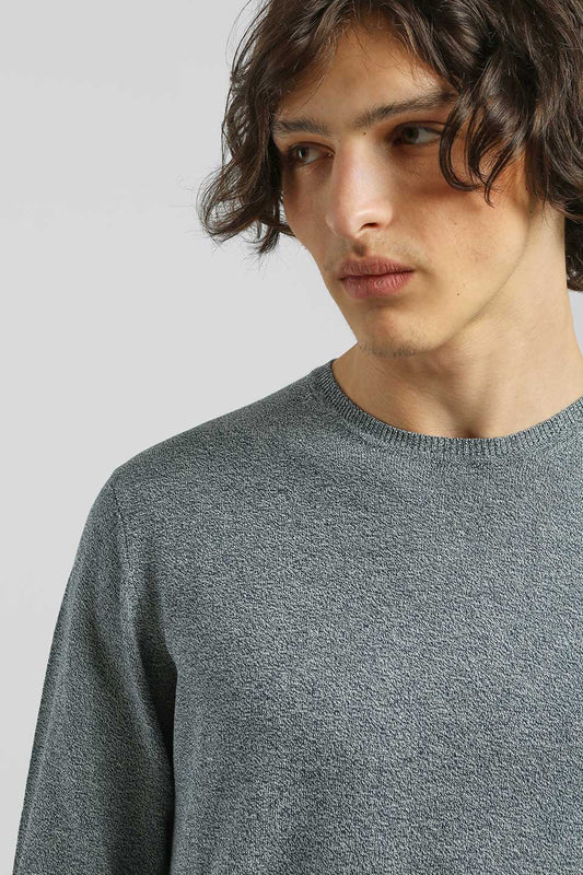 Maglia girocollo misto viscosa|Colore:Navy tw