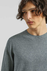 Maglia girocollo misto viscosa|Colore:Navy tw