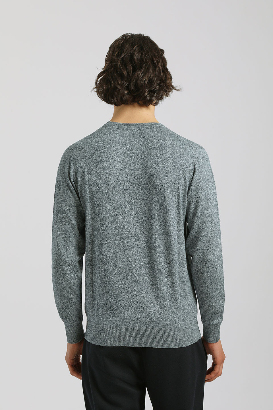 Maglia girocollo misto viscosa|Colore:Navy tw