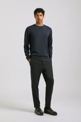 Maglia girocollo misto viscosa|Colore:Navy