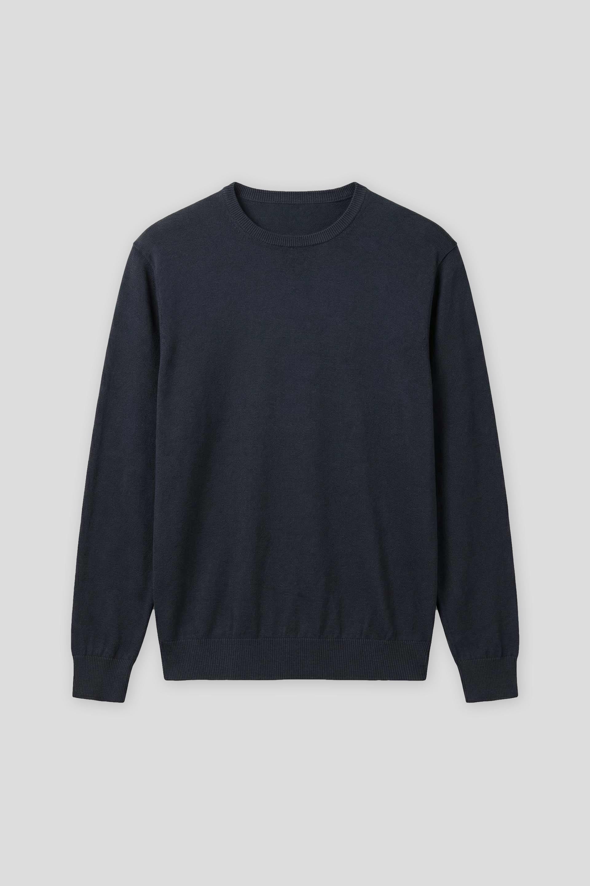 Maglia girocollo misto viscosa|Colore:Navy