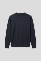 Maglia girocollo misto viscosa|Colore:Navy