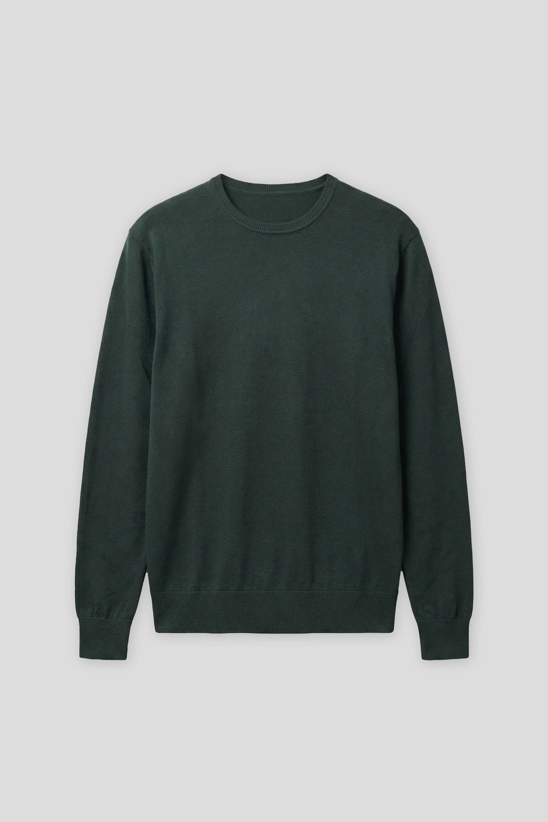 Maglia girocollo misto viscosa|Colore:Verde scuro