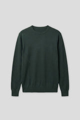 Maglia girocollo misto viscosa|Colore:Verde scuro