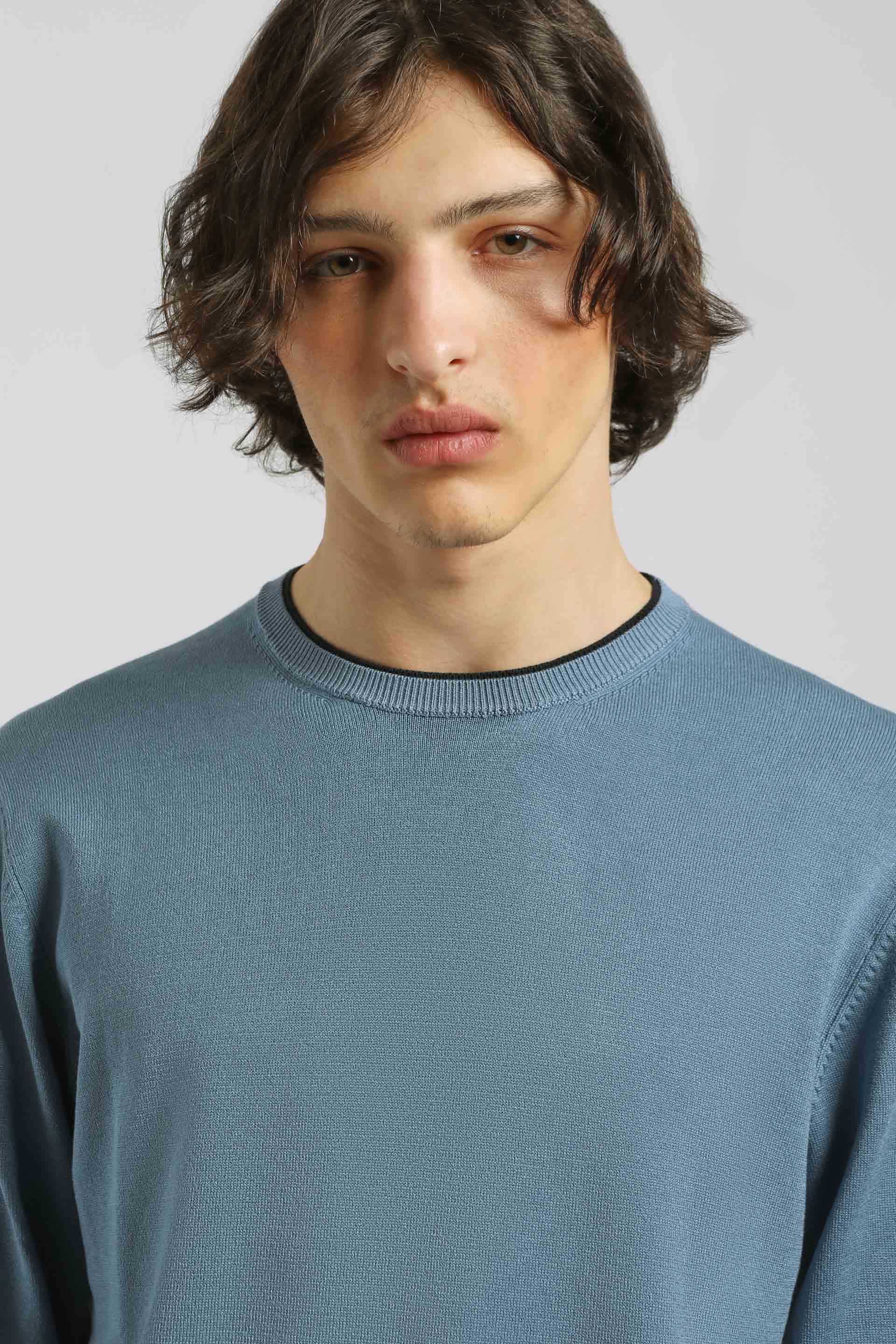 Maglia doppio collo basic|Colore:Ciano