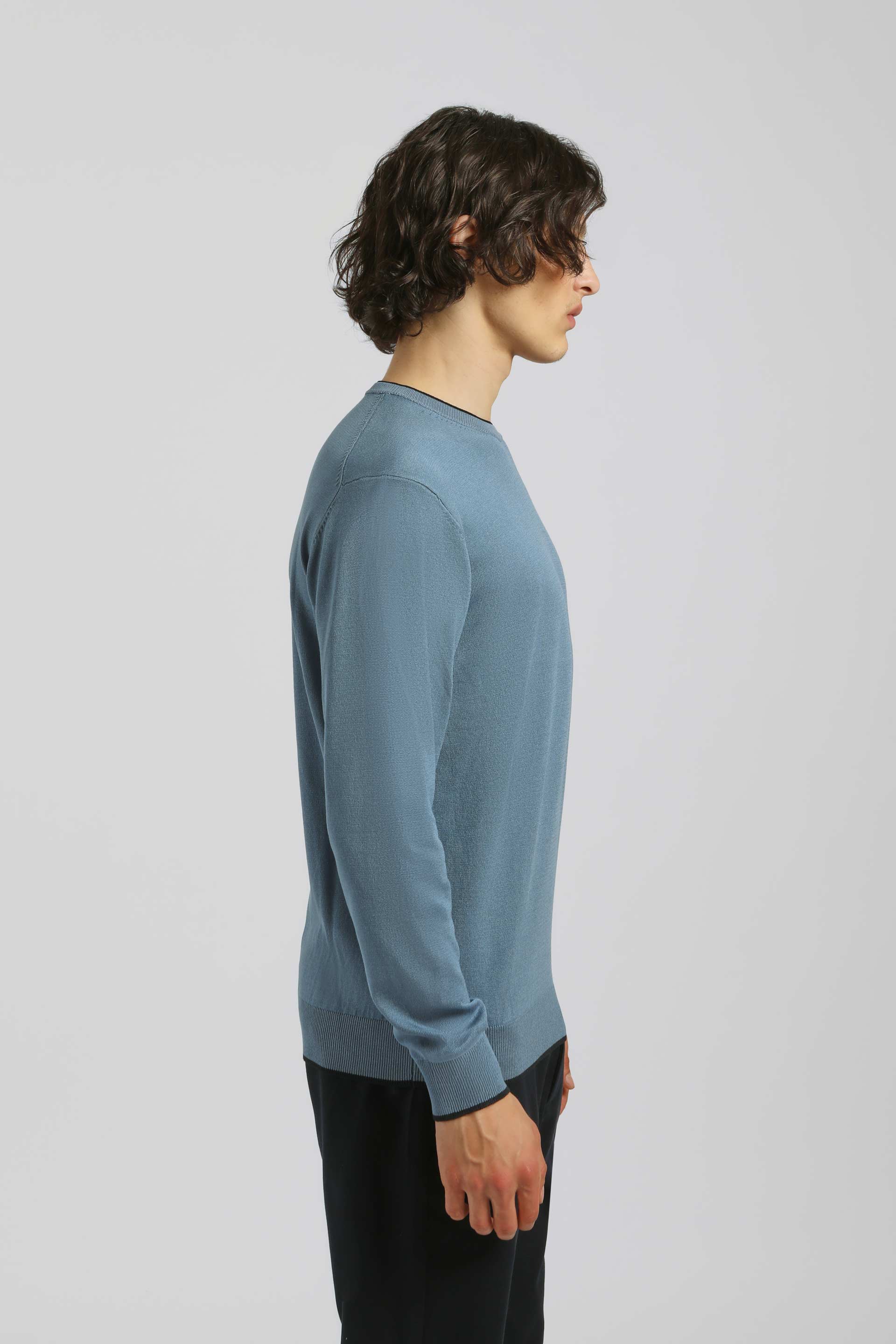 Maglia doppio collo basic|Colore:Ciano