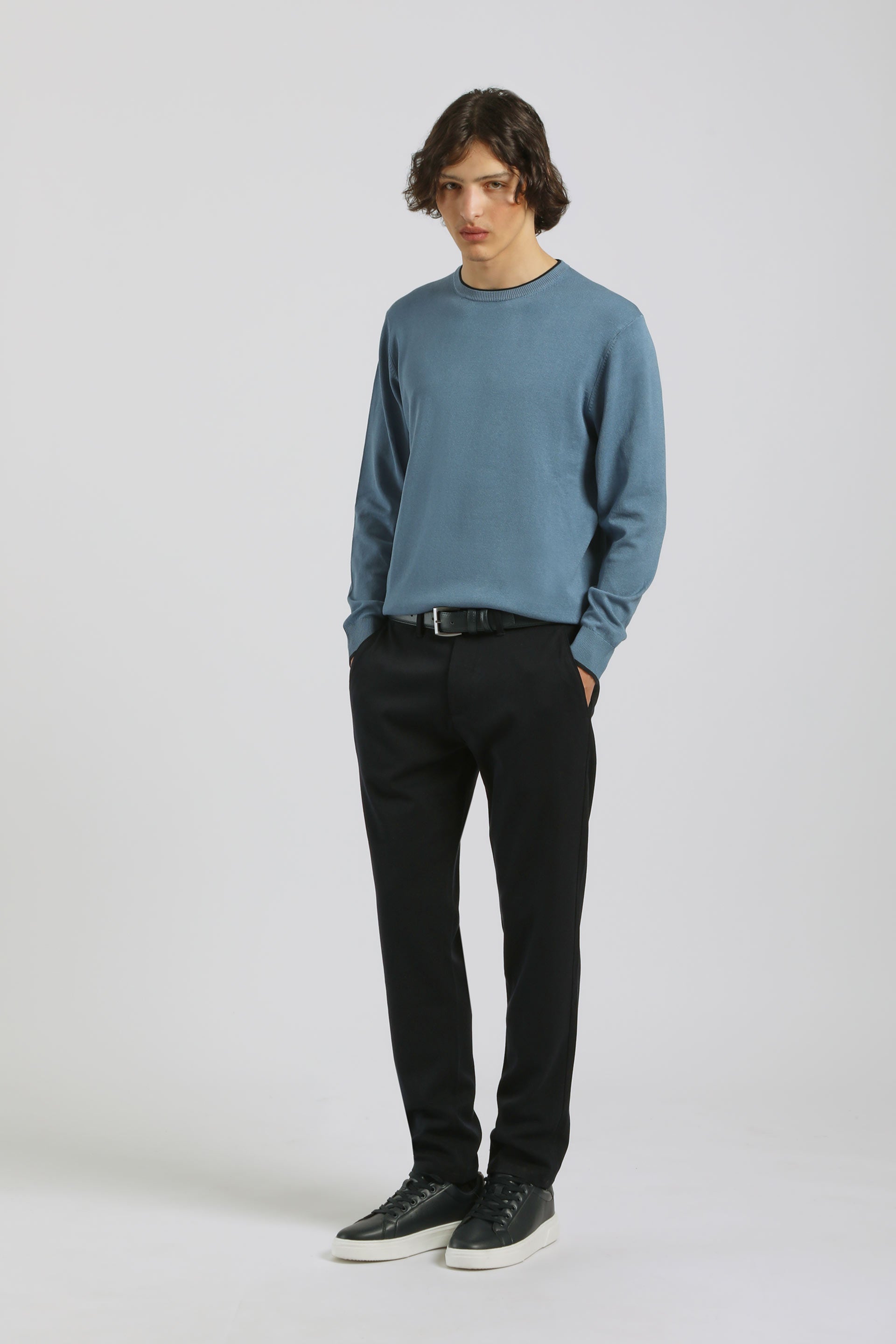 Maglia doppio collo basic|Colore:Ciano