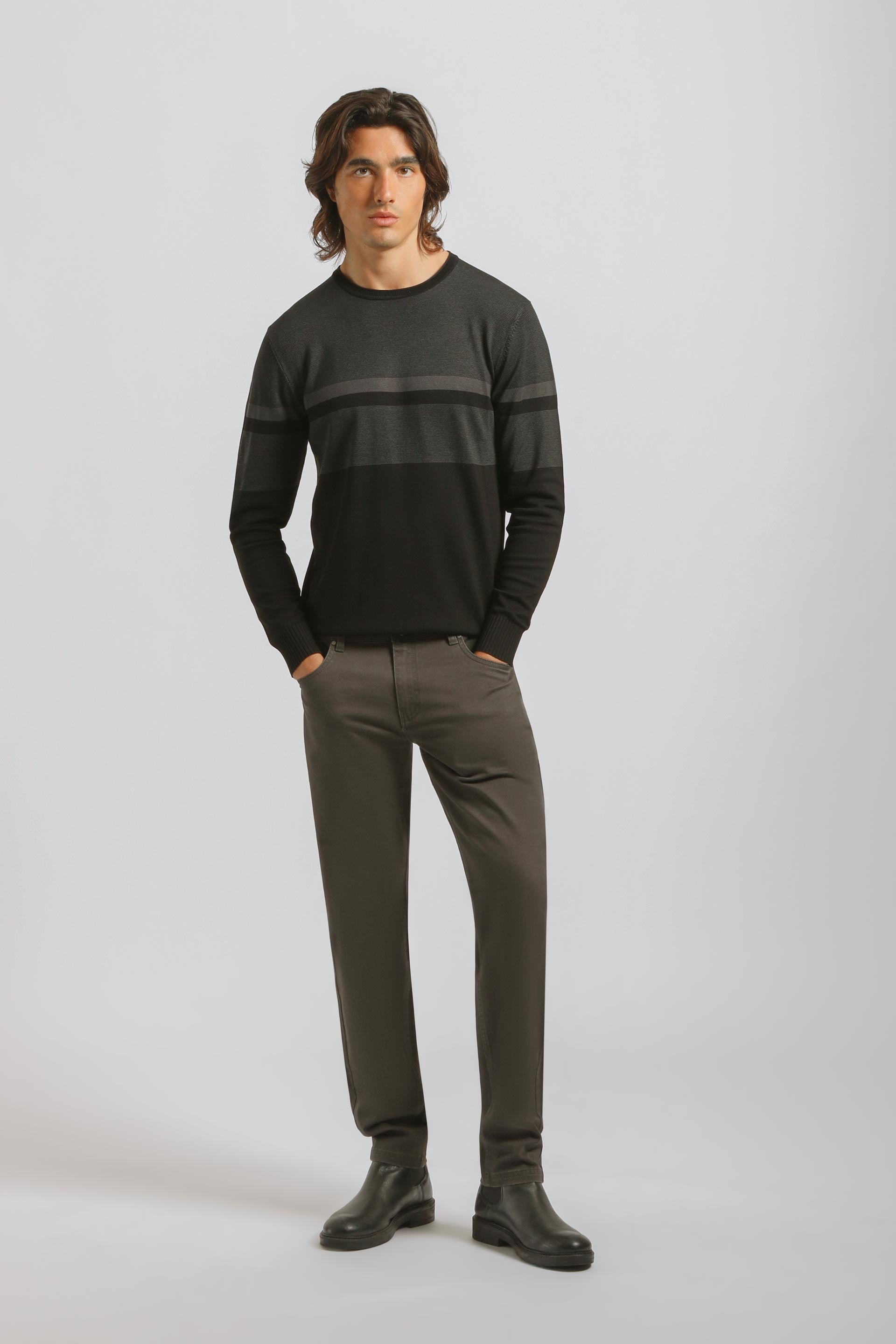 Pantaloni cinque tasche|Colore:Grigio scuro