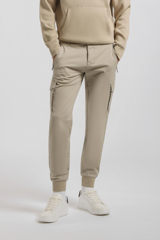 Pantaloni cargo con elastico alle caviglie|Colore:Safari