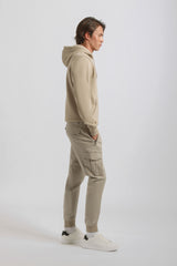 Pantaloni cargo con elastico alle caviglie|Colore:Safari