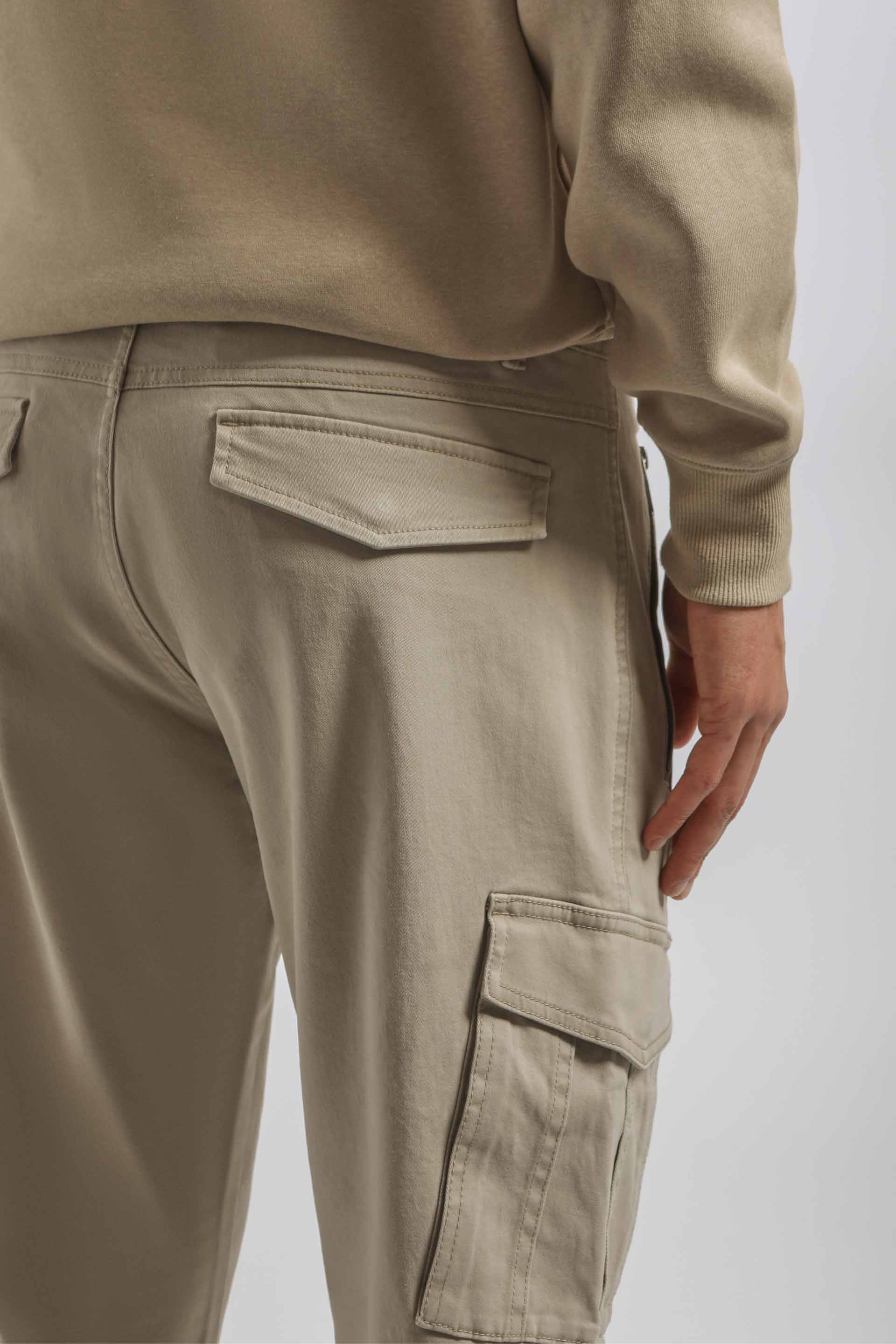 Pantaloni cargo con elastico alle caviglie|Colore:Safari