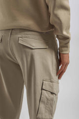 Pantaloni cargo con elastico alle caviglie|Colore:Safari