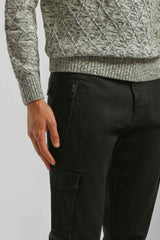 Pantaloni cargo con elastico alle caviglie|Colore:Nero