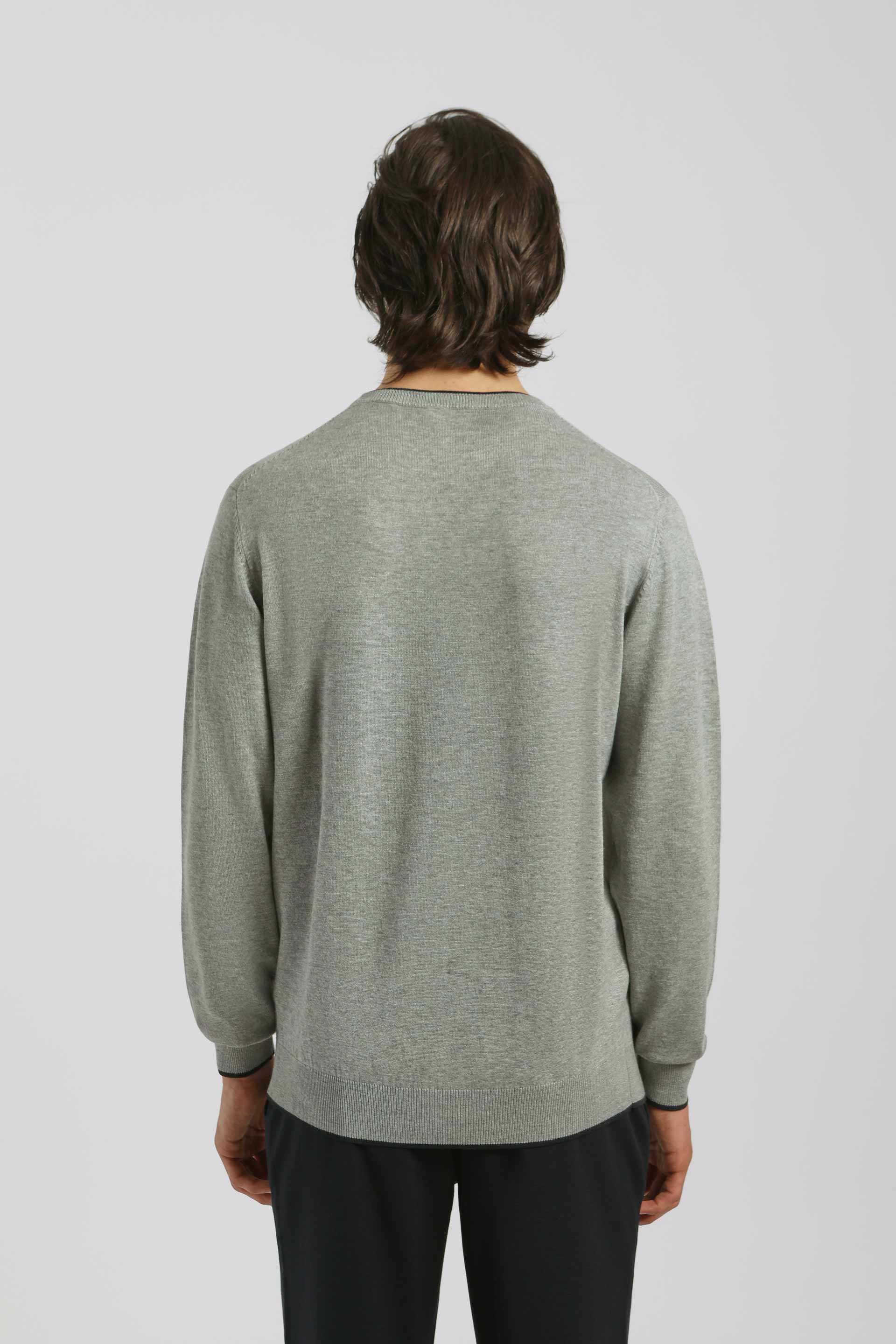 Maglia doppio collo basic|Colore:Grigio melange
