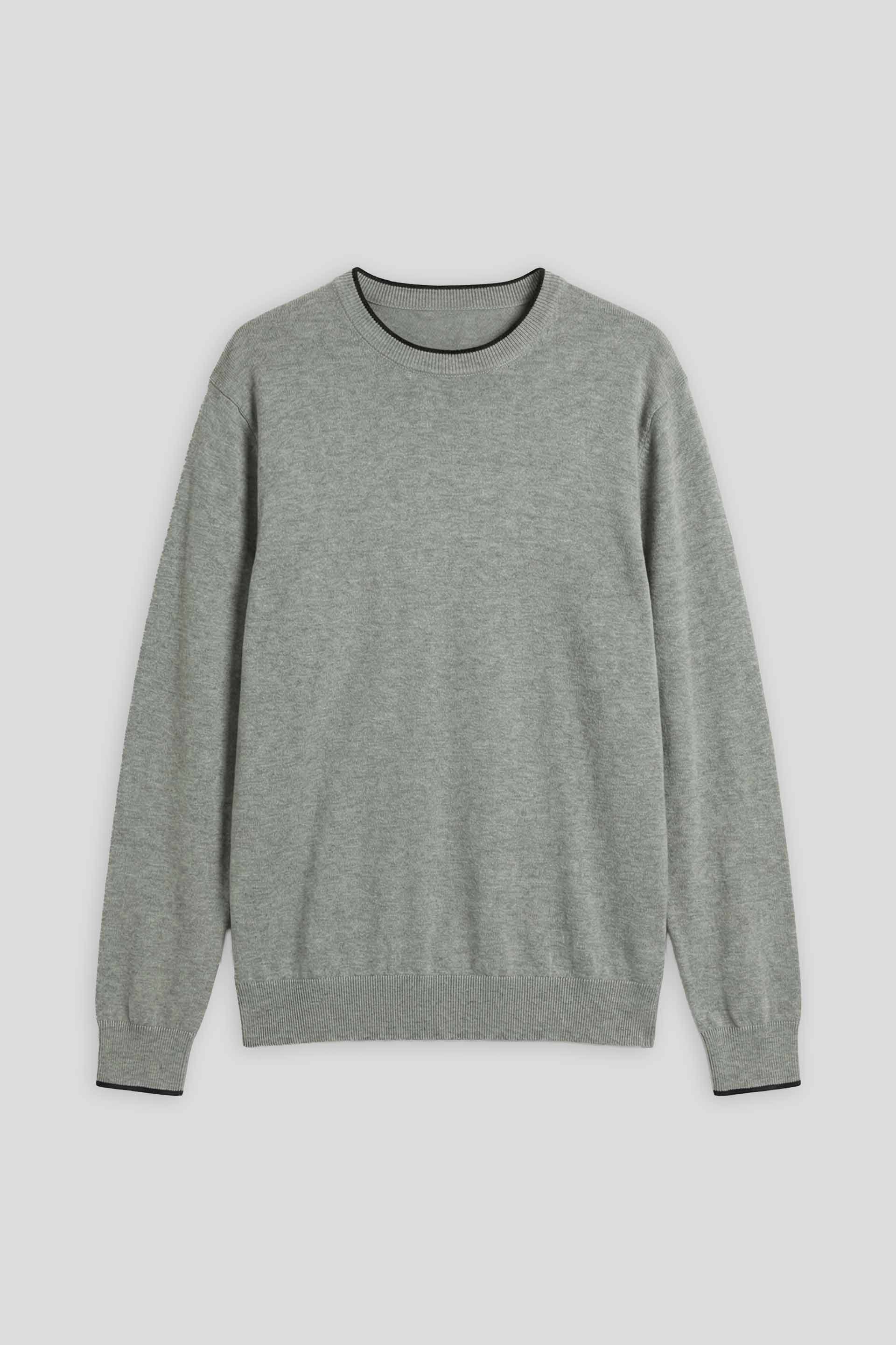 Maglia doppio collo basic|Colore:Grigio melange