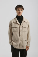 Giacca camicia con tasconi|Colore:Beige