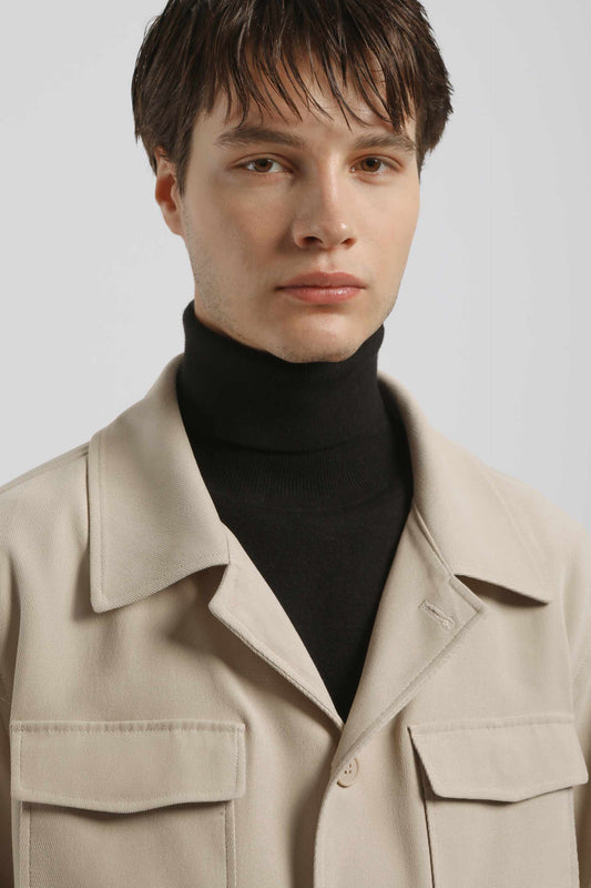 Giacca camicia con tasconi|Colore:Beige
