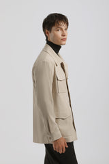 Giacca camicia con tasconi|Colore:Beige