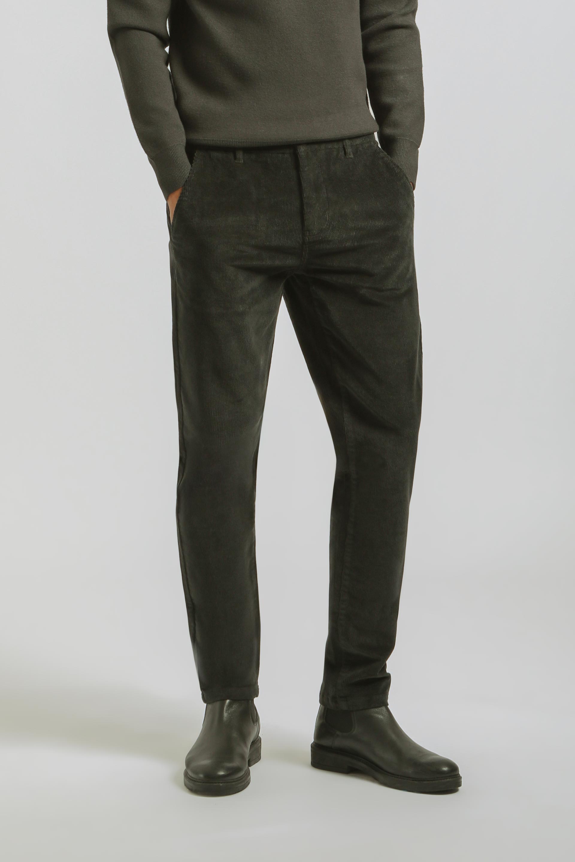 Pantaloni chino di velluto|Colore:Antracite