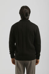 Cardigan a coste con zip|Colore:Nero