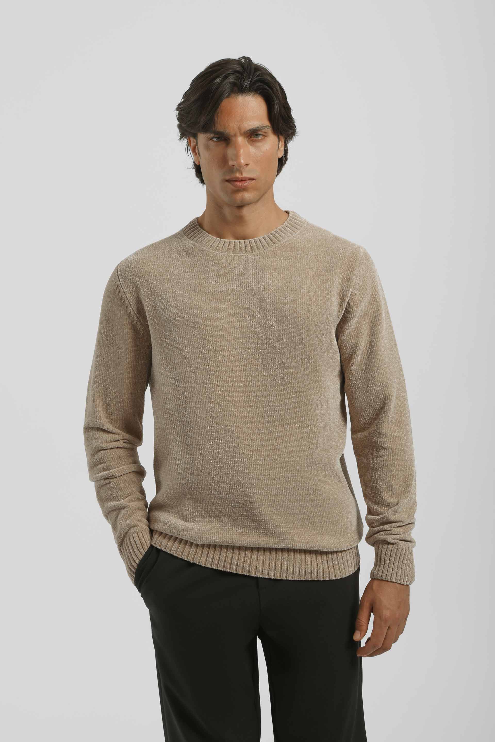 Maglia girocollo|Colore:Beige