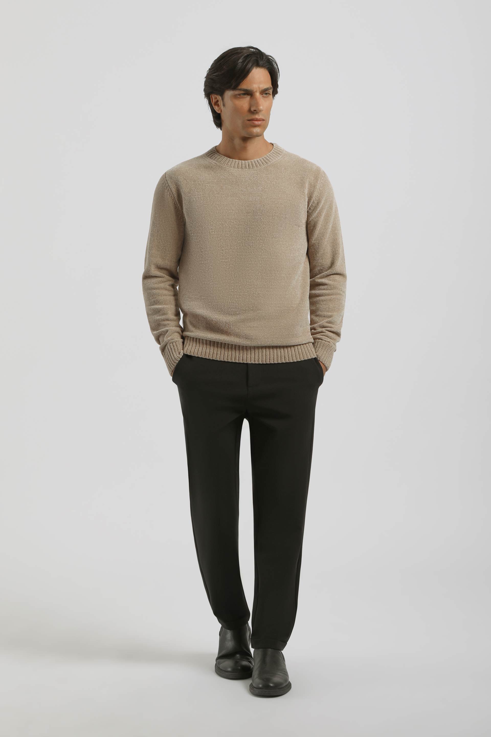 Maglia girocollo|Colore:Beige