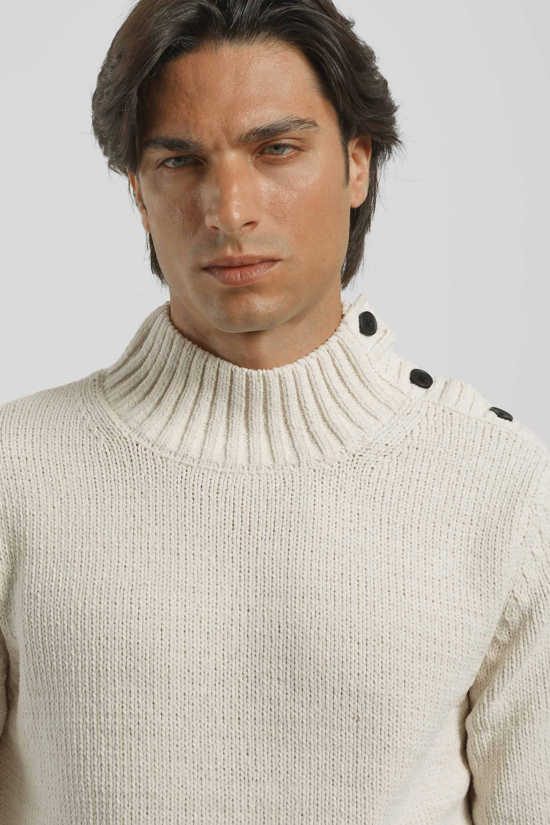 Lupetto con bottoni|Colore:Beige chiaro